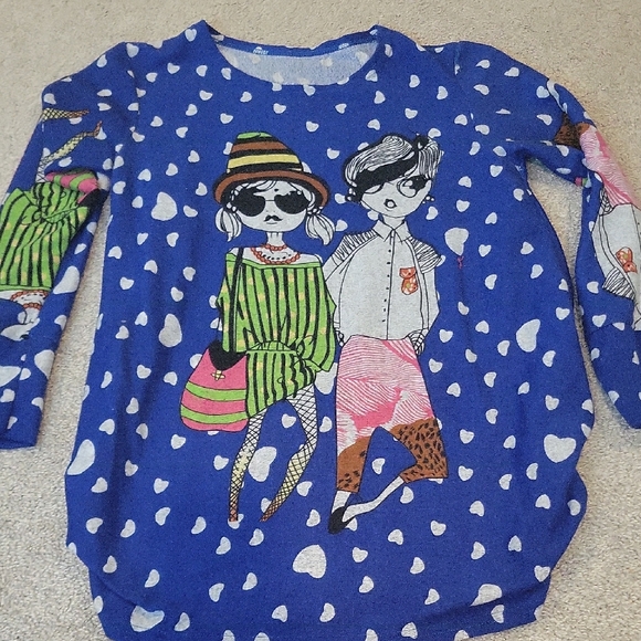 Stylish Blue Kids Shirt with Fun Print - Picture 1 of 2